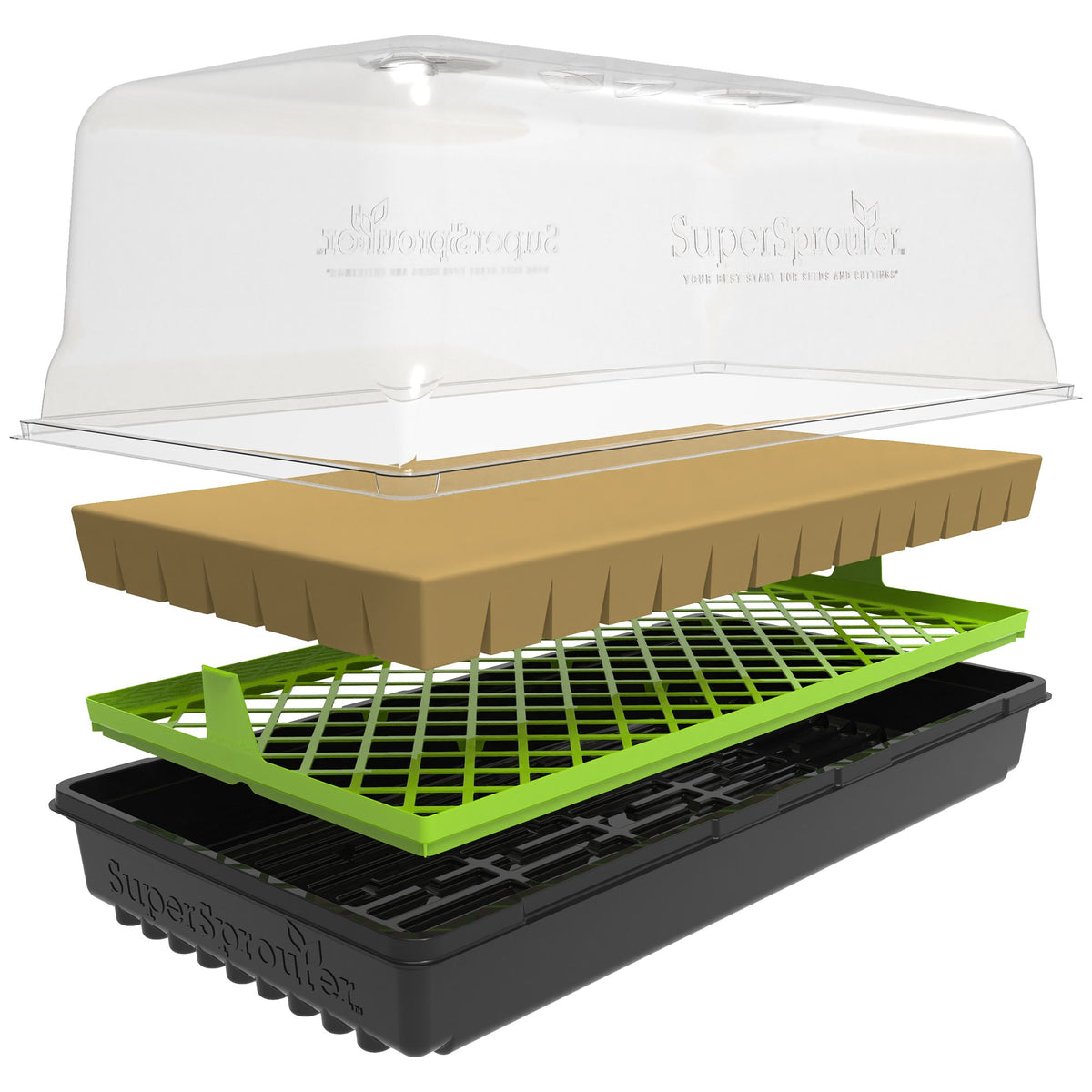 Super Sprouter - AirMax Tray Insert - shown in a propagation tray with humidity dome