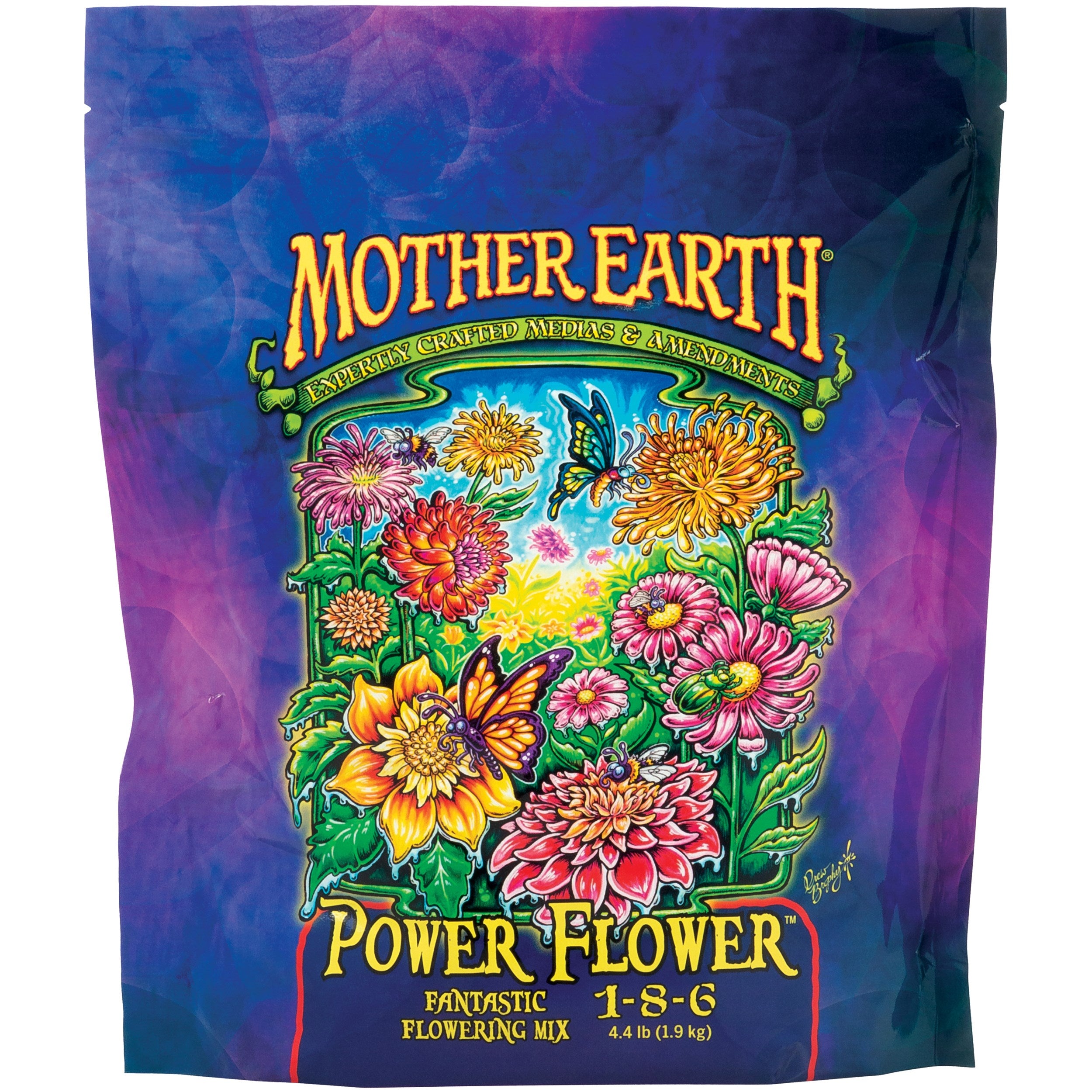 Mother Earth 4.4# Power Flower Fantastic Flowering Mix 1-8-6 (6/CS)