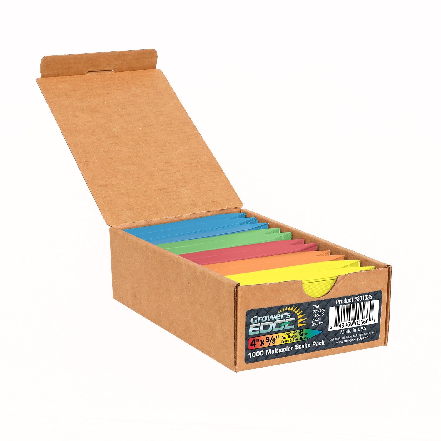 Grower's Edge 1000pc Box Plant Stake Labels Multi-Color (20/CS)