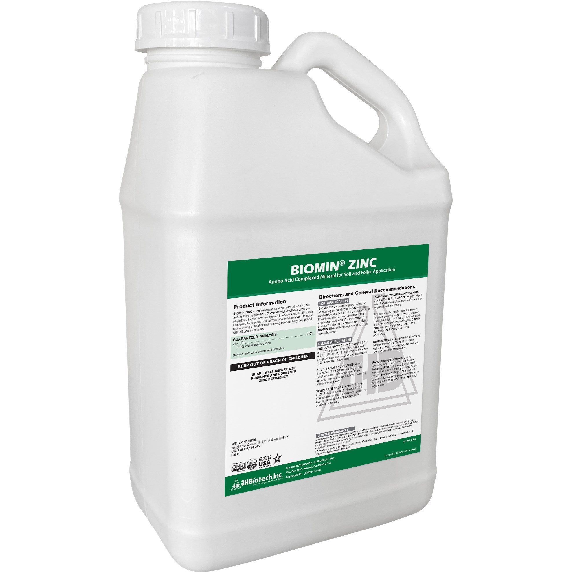 JH Biomin Zinc 7% 2.5Gl (2/CS) OMRI