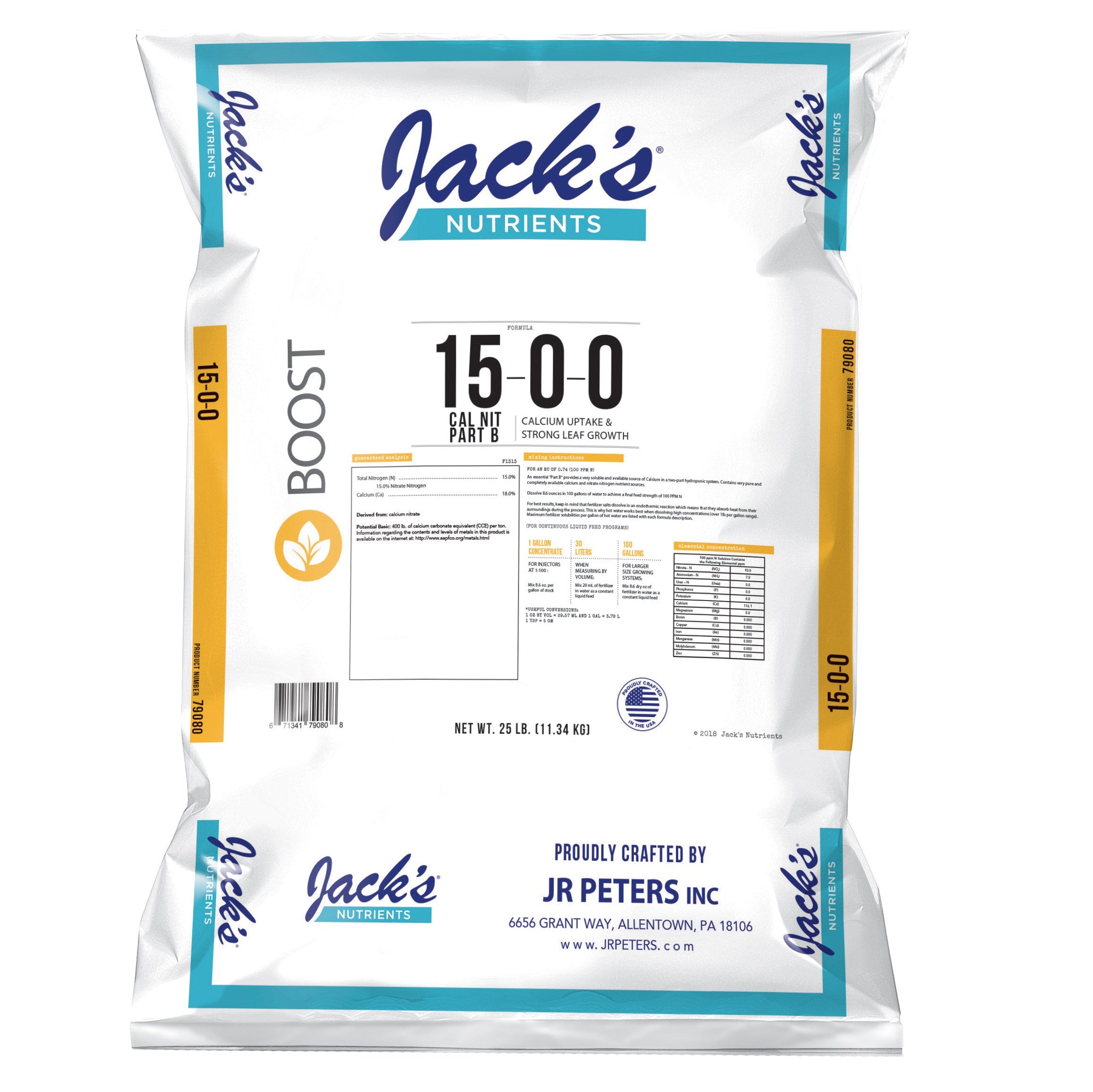 Jacks Calcium Nitrate Part B 25Lb (80/PL)