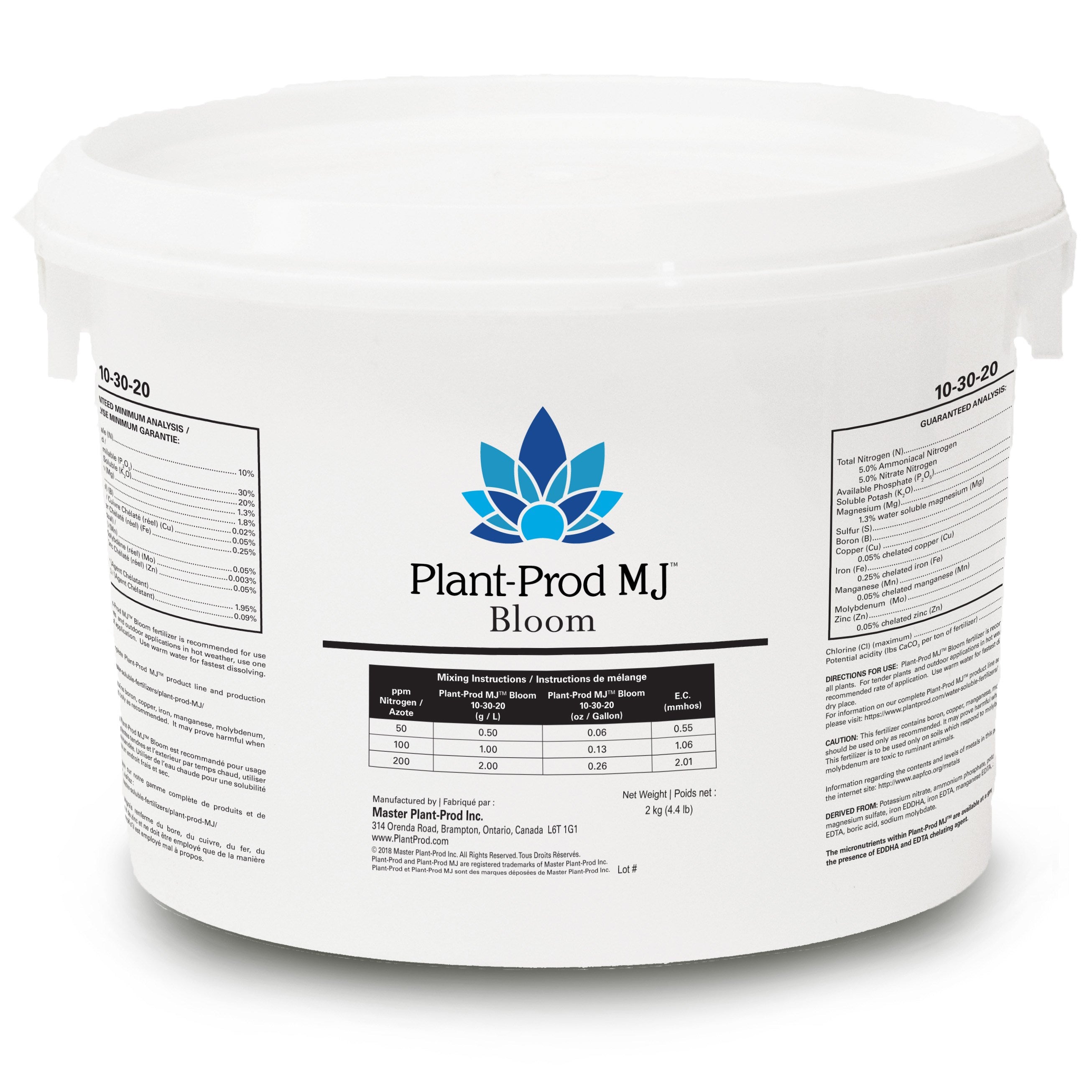 Plant-Prod MJ Bloom 10-30-20 - Sold by the Case of 6 x 2Kg