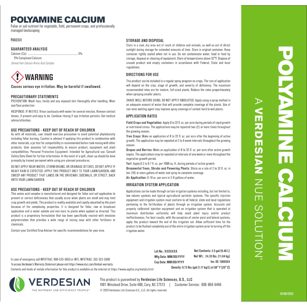 PolyAmine - Calcium Organic - 2.5 Gallon