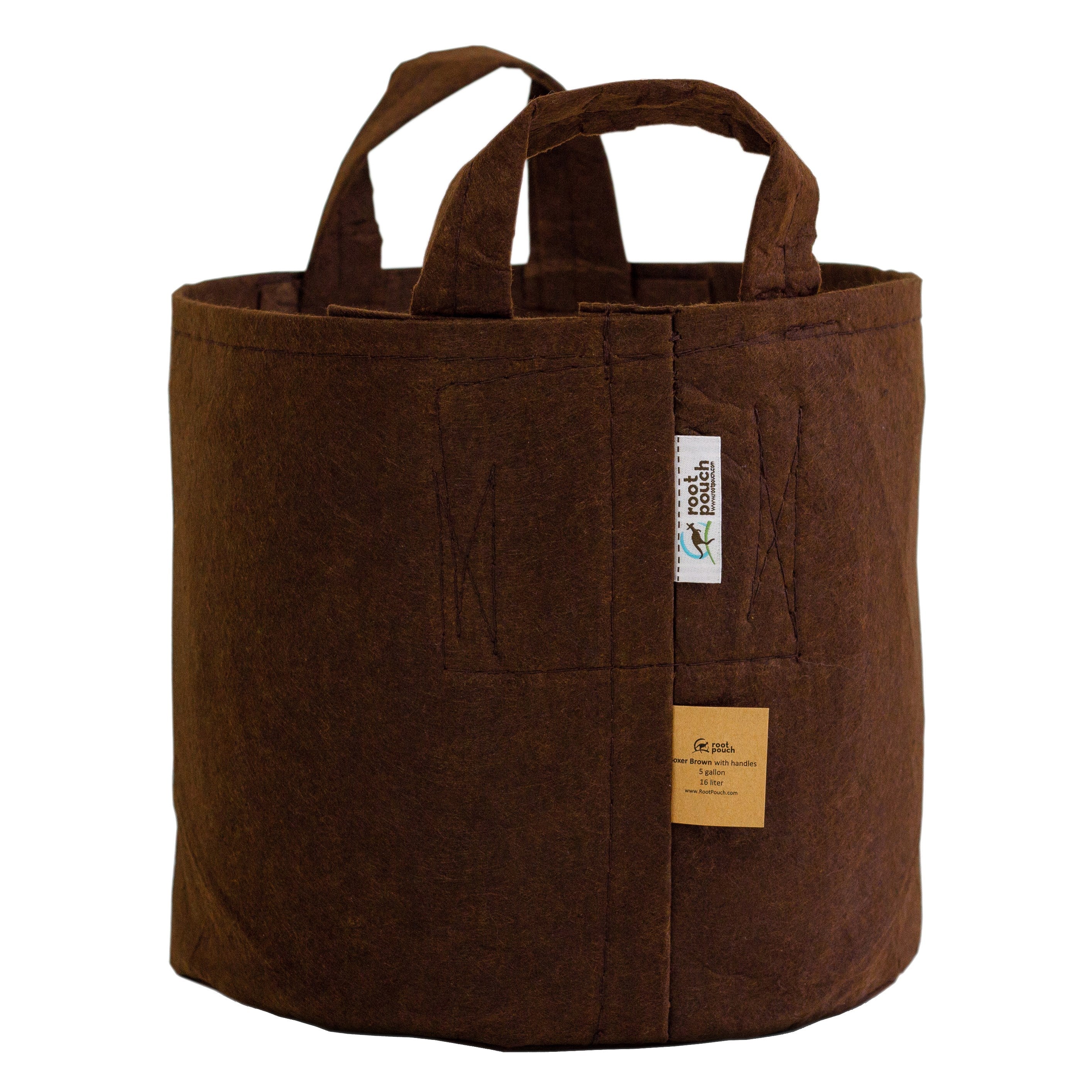 Root Pouch #05 w/ Handle Brown Multi Use 5gal Fabric Pot