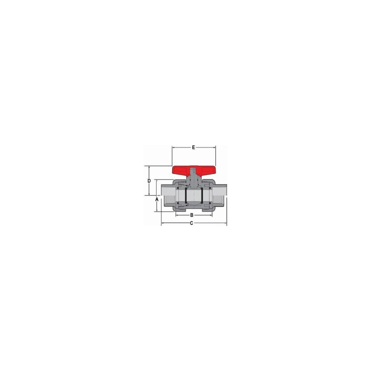 Spears True Union 2000 Standard Ball Valve, PVC, Socket/FIPT, EPDM - image 2