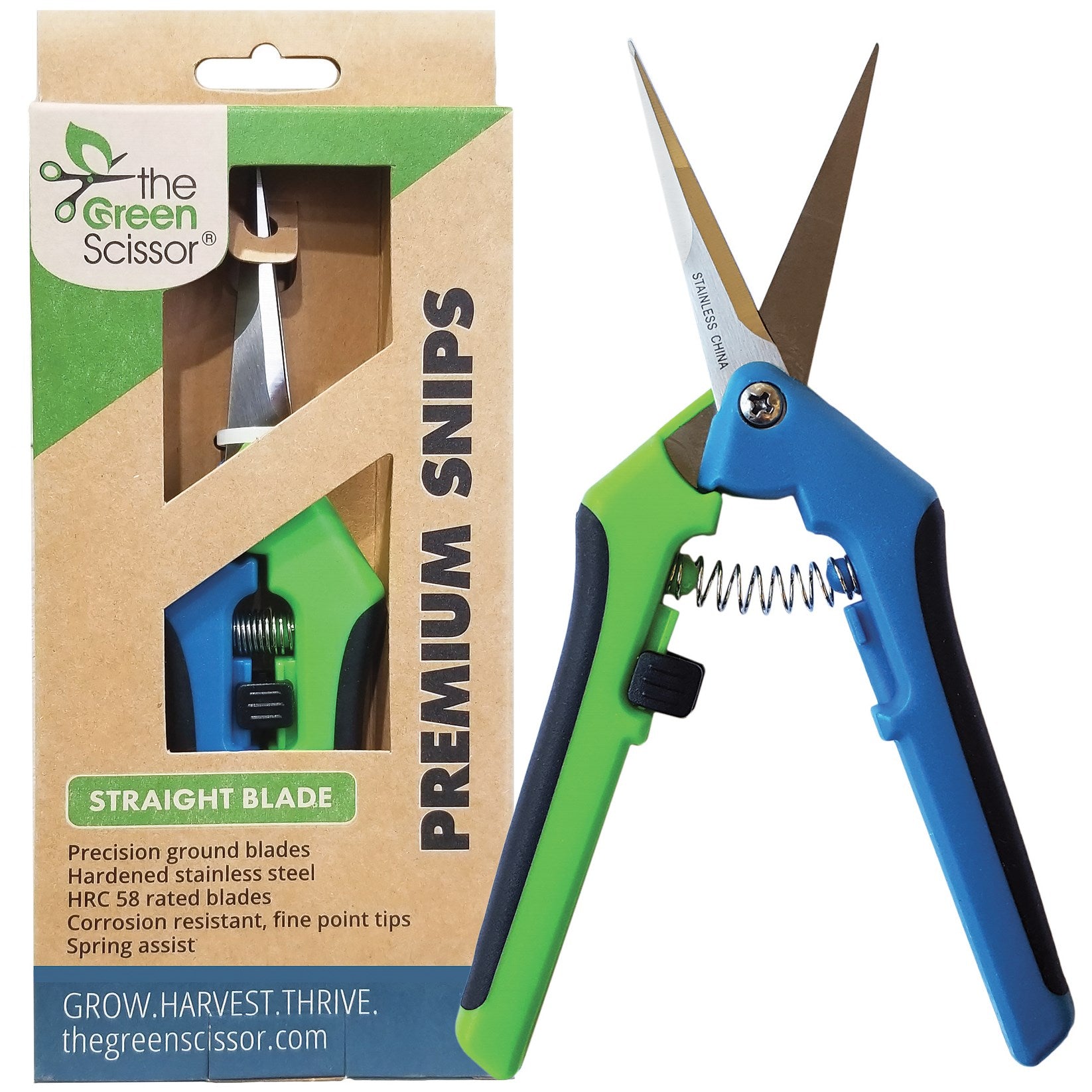 Green Scissor Premium Snips - Straight