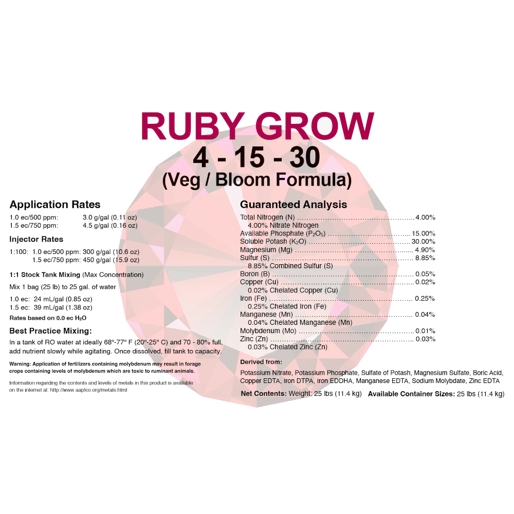 Plant Life Ruby Grow 4-15-30 (Veg/Bloom Formula)