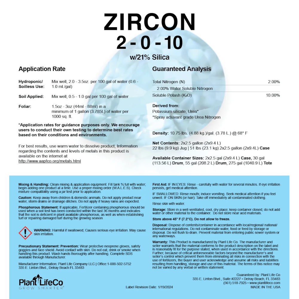 Plant Life Zircon 21% Si 2-0-10
