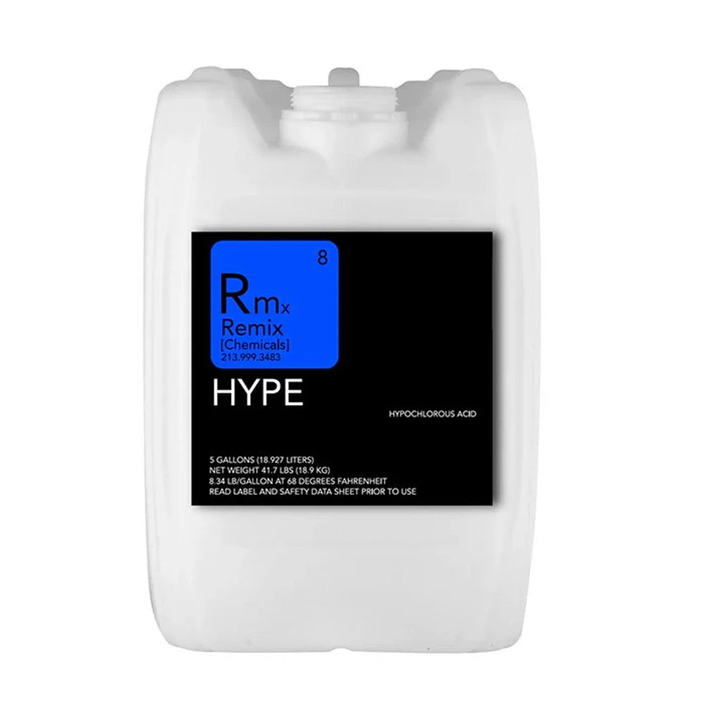 Remix Chem HYPE Hypochlorous Acid – Hype 5 Gallon (48/plt) – Disinfection and Sanitation