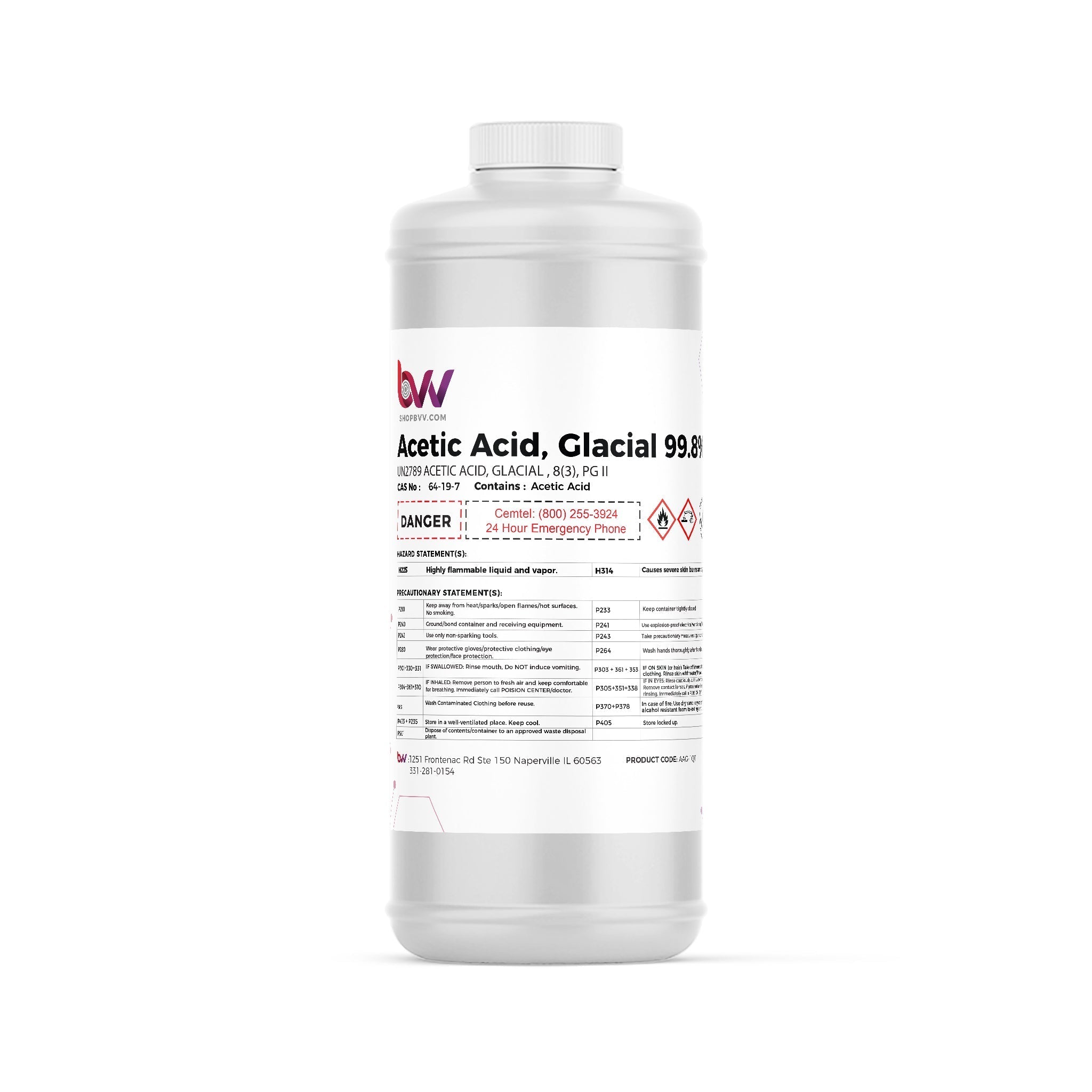 BVV™ Food & Lab Grade Glacial Acetic Acid 99.8% - Black Label Supply llc