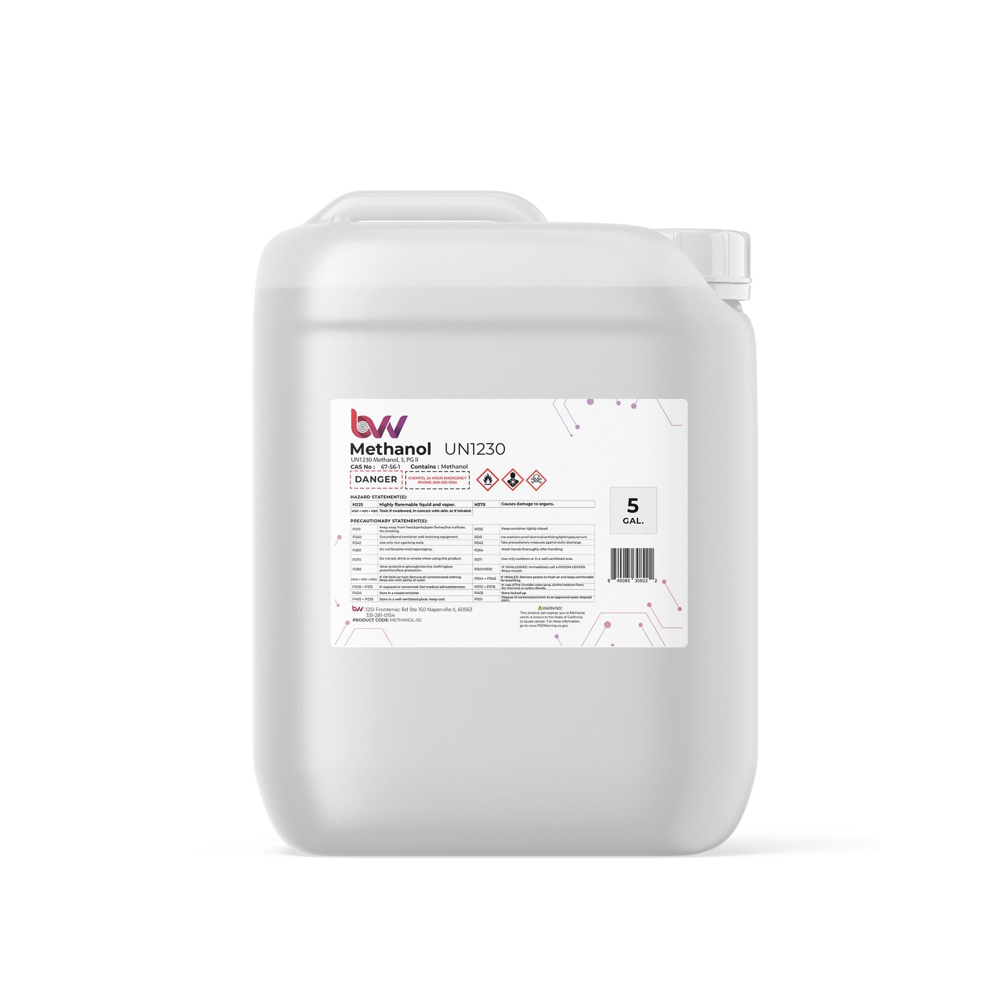 BVV™ High Purity Lab Grade Methanol 99% - Black Label Supply llc