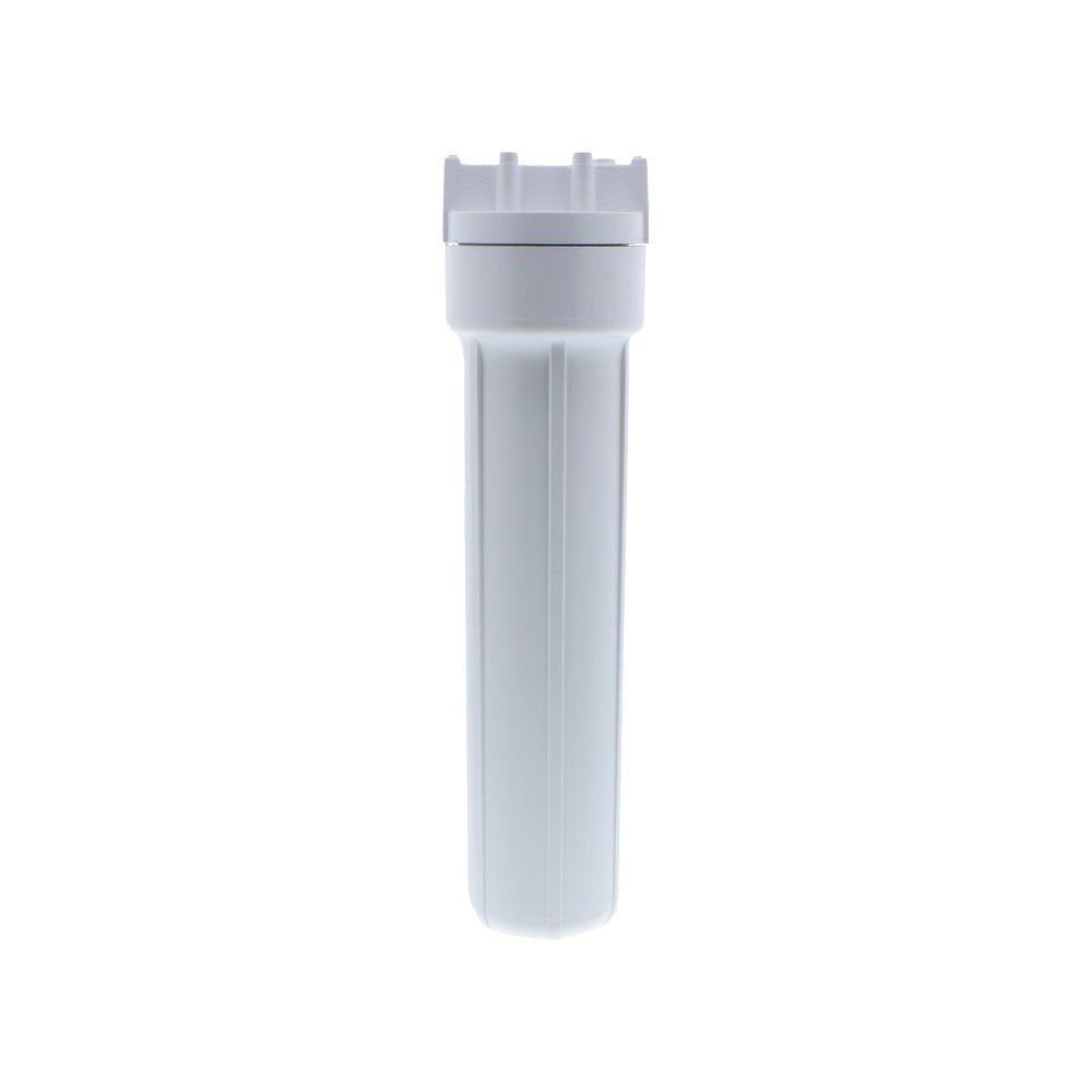 Pentair Filter Housing 2.5" x 10" with white cylindrical body, single O-ring, and 3/8" FNPT connections for versatile residential or small business water filtration