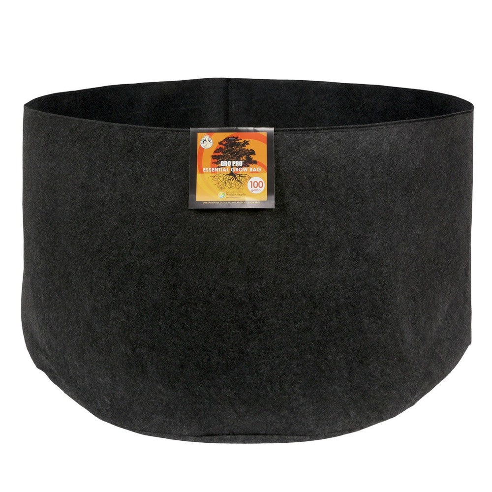 Gro Pro 100gal Essential Grow Bag Round Fabric Pot Black (15/CS)