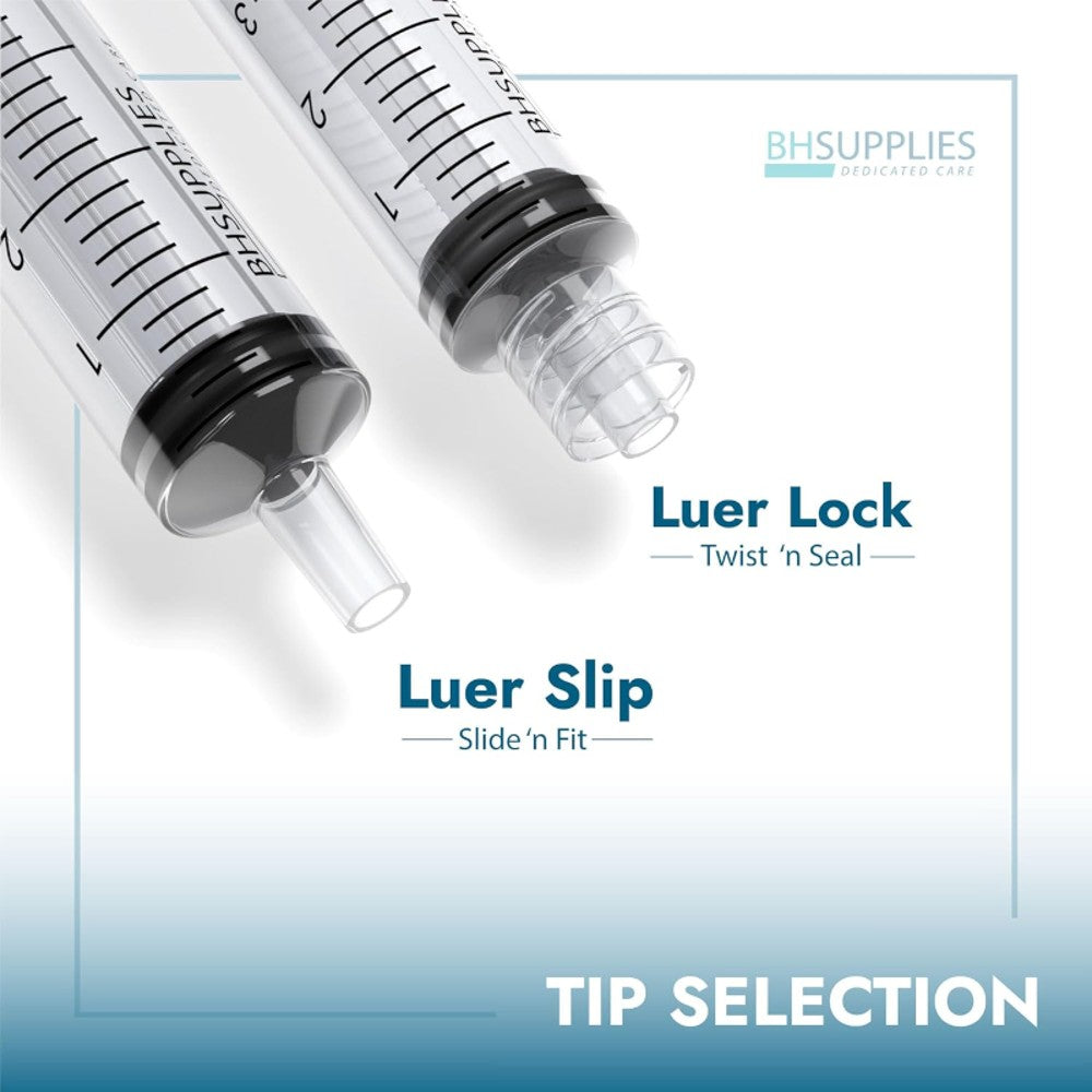 BH Supplies 10mL Luer Lock Tip Syringes (No Needle / Sterile / Individually Wrapped) – General Lab Supplies