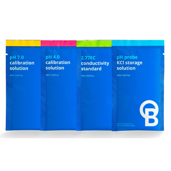 Bluelab Solution 30pc Sachet Mixed Case pH 4, pH 7, KCl and EC 2.77