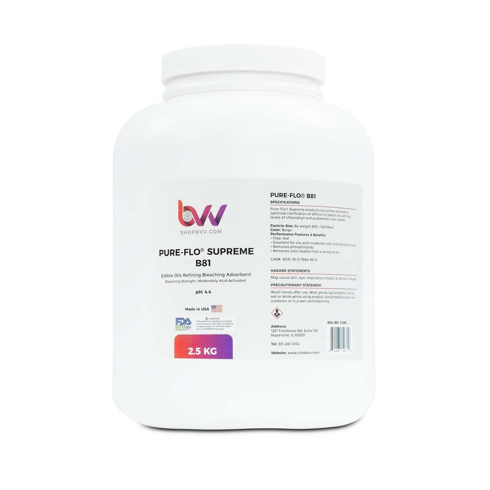 Pure - Flo® B81 Supreme Activated Bleaching & Decolorizing Bentonite for Edible Oils *FDA - GRAS (Compares to T - 5™) - Black Label Supply llc