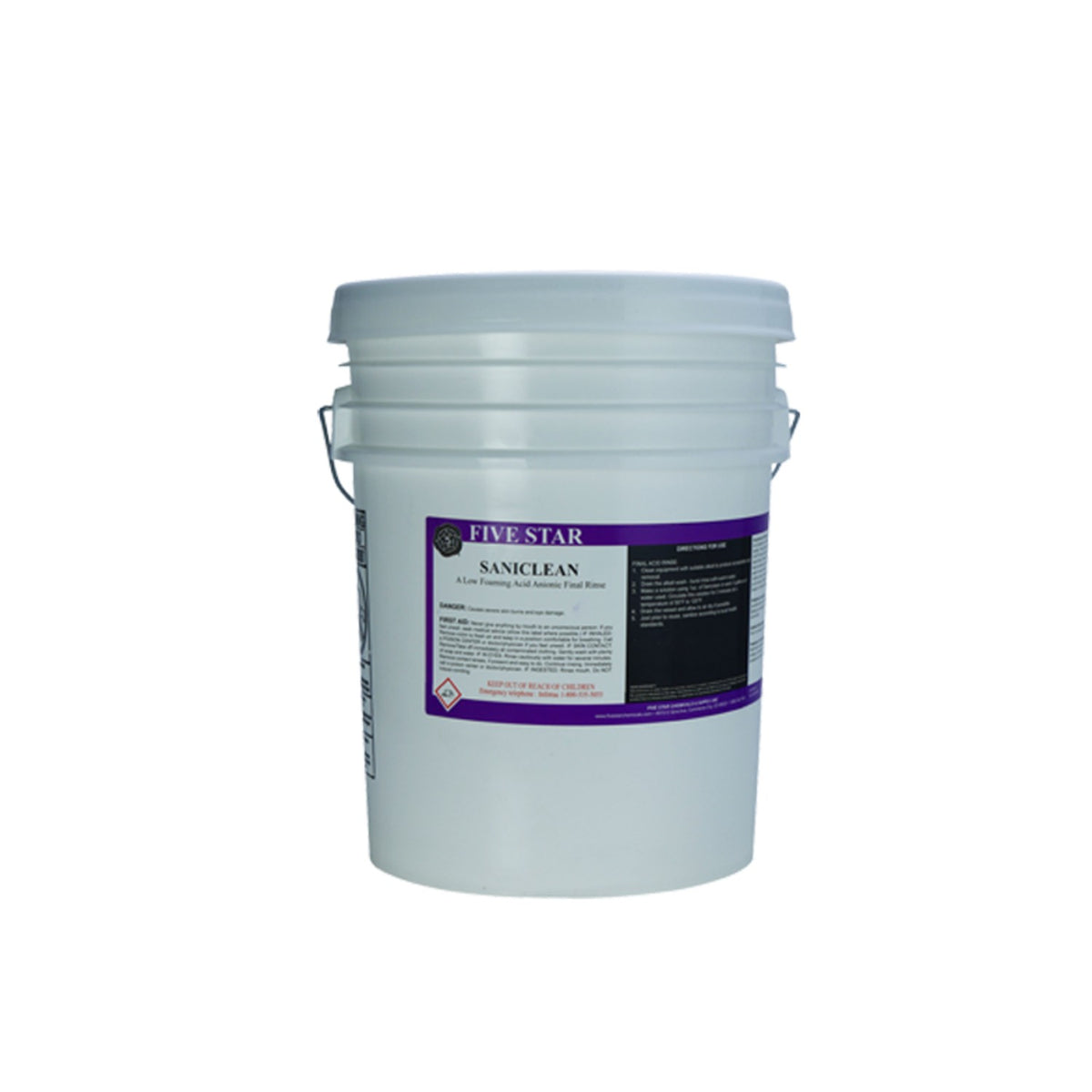 Five Star Chemicals SaniClean low foaming final rinse 5 gallon pail
