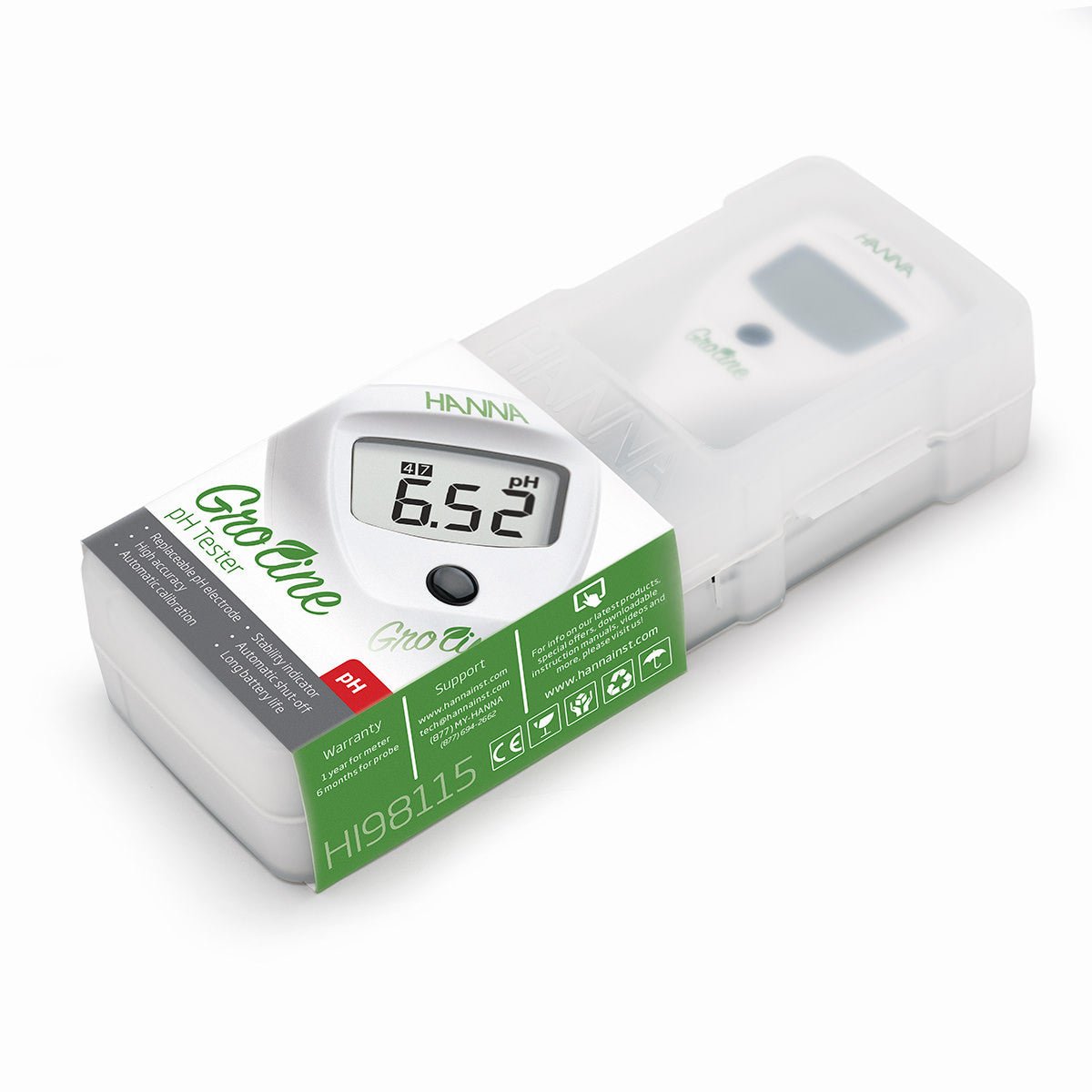 GroLine pH tester with HI1271 pH electrode - Black Label Supply llc