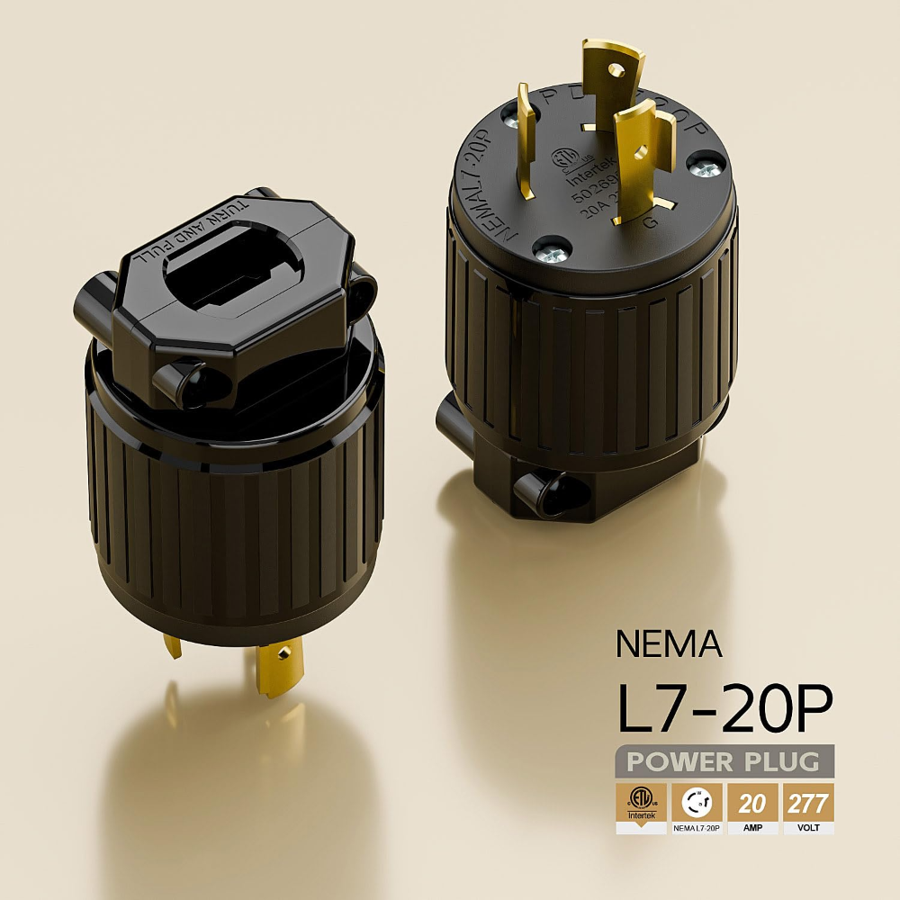 ACBROAD - NEMA L7-20P Locking Plug Industrial Grade 20A 277V