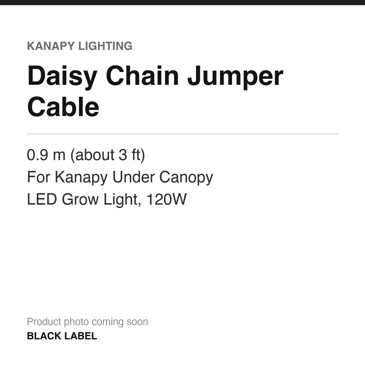 Kanapy Lighting Daisy Chain Jumper Cable for Under Canopy LED, 0.9 m product information