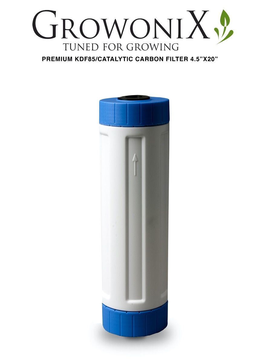 GrowoniX CF-4520-KDF Premium KDF85/ Replacement Catalytic Carbon Filter 4.5 in x 20 in - Water Filter - Replacement Filters