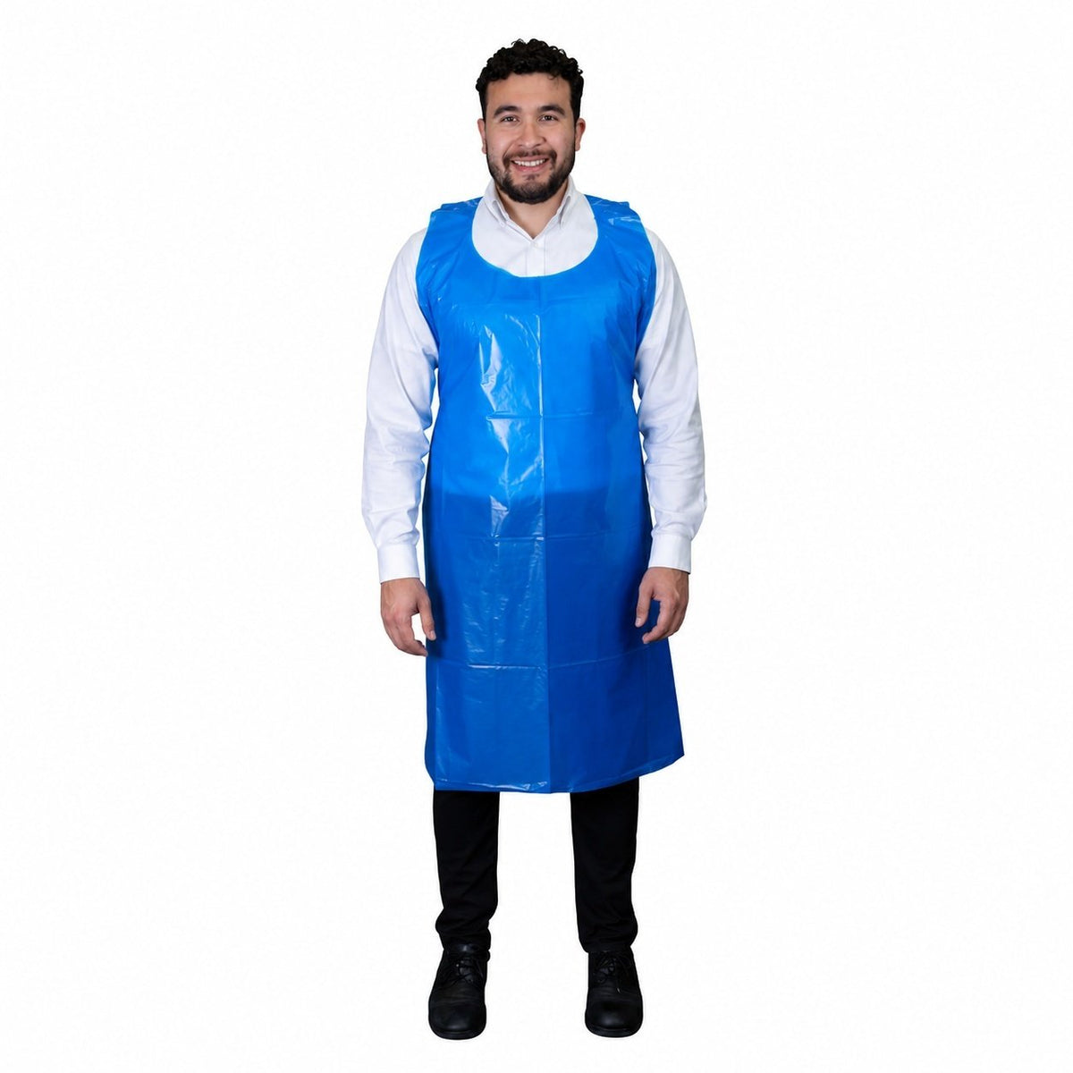 Keystone Safety 4 mil polyethylene apron, blue