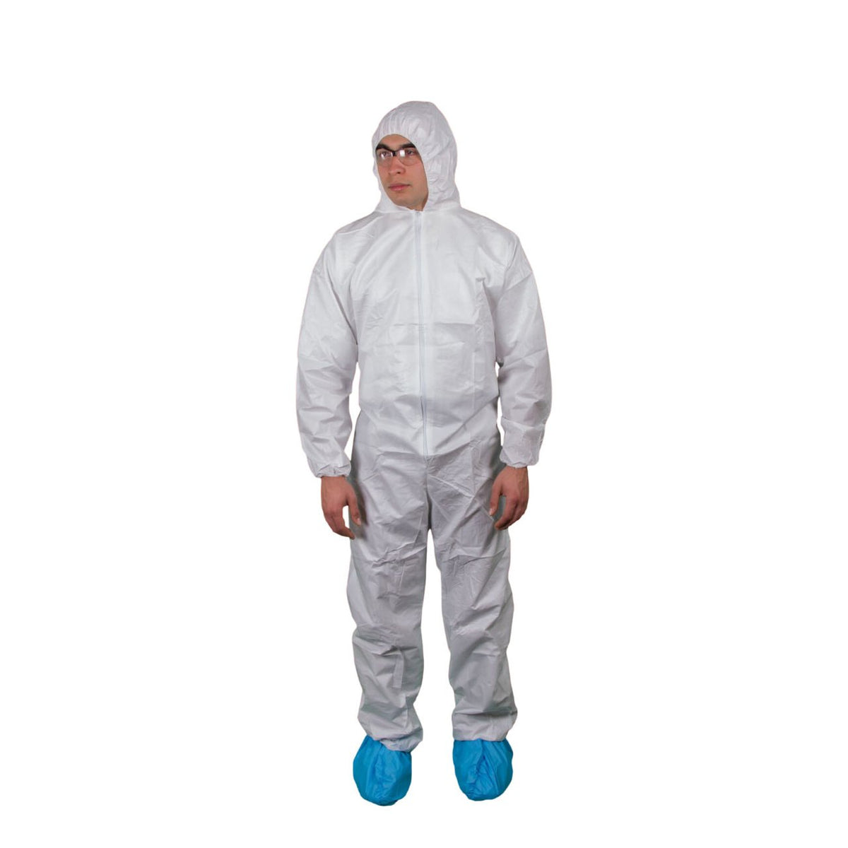 Keystone Safety Keyguard coverall with attached hood, white