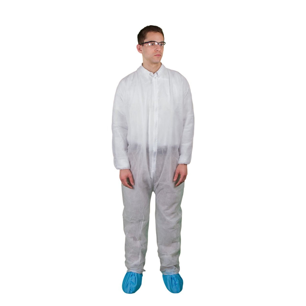 Keystone Safety polypropylene coverall with elastic wrists and ankles, white