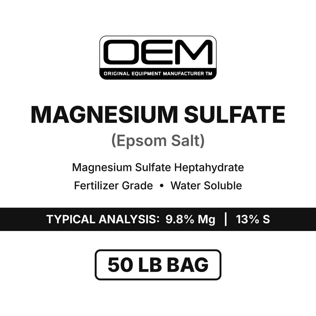 Magnesium Sulfate (Epsom Salt) - 50 Lb