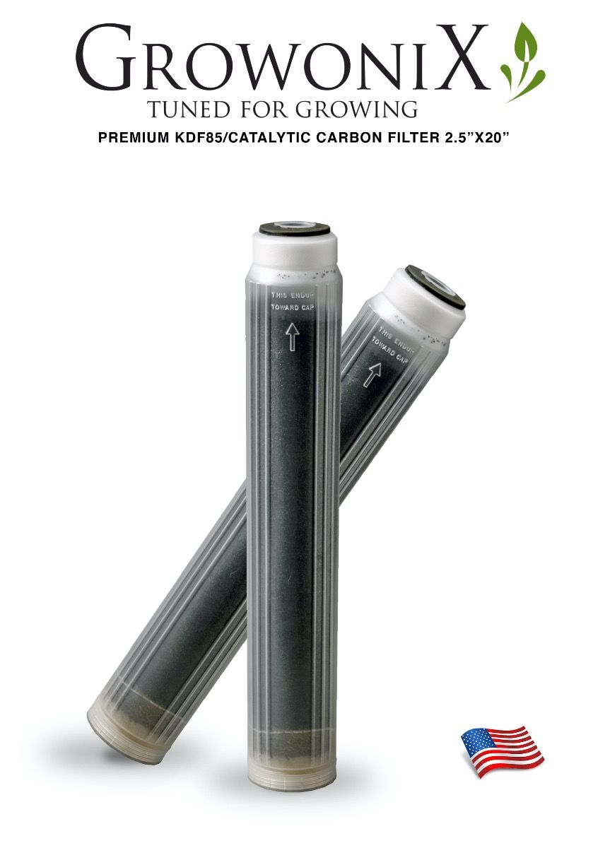 GrowoniX - CF-2520-KDF Premium KDF85/Replacement Catalytic Carbon Filter 2.5 in x 20 in