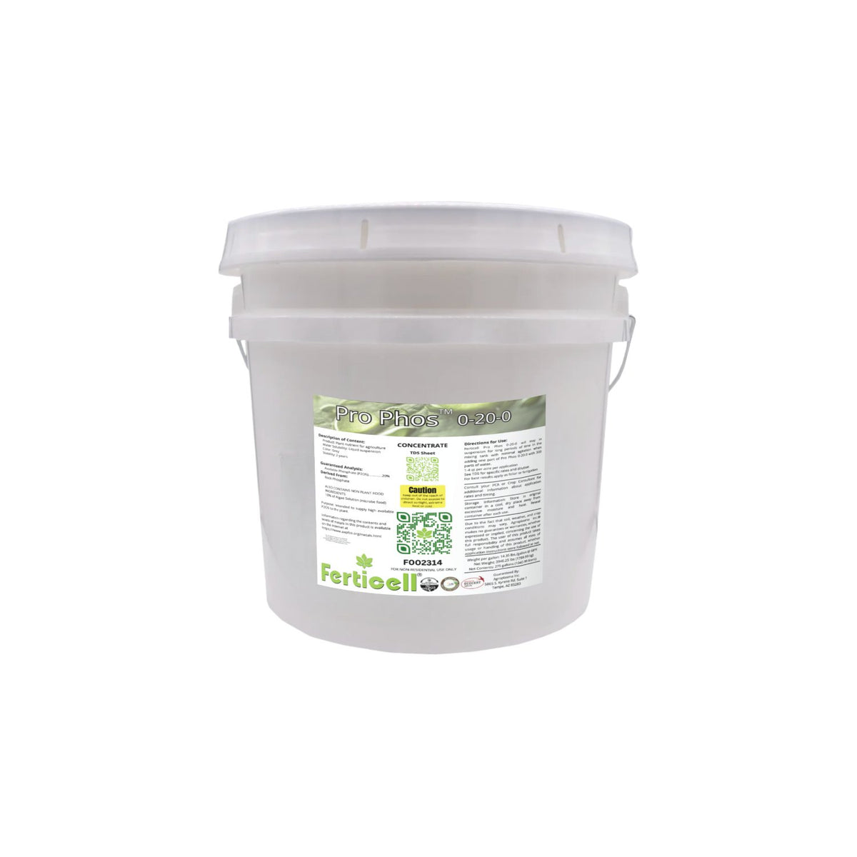Ferticell Pro Phos 0-20-0 liquid phosphorus - 3.5 gal pail