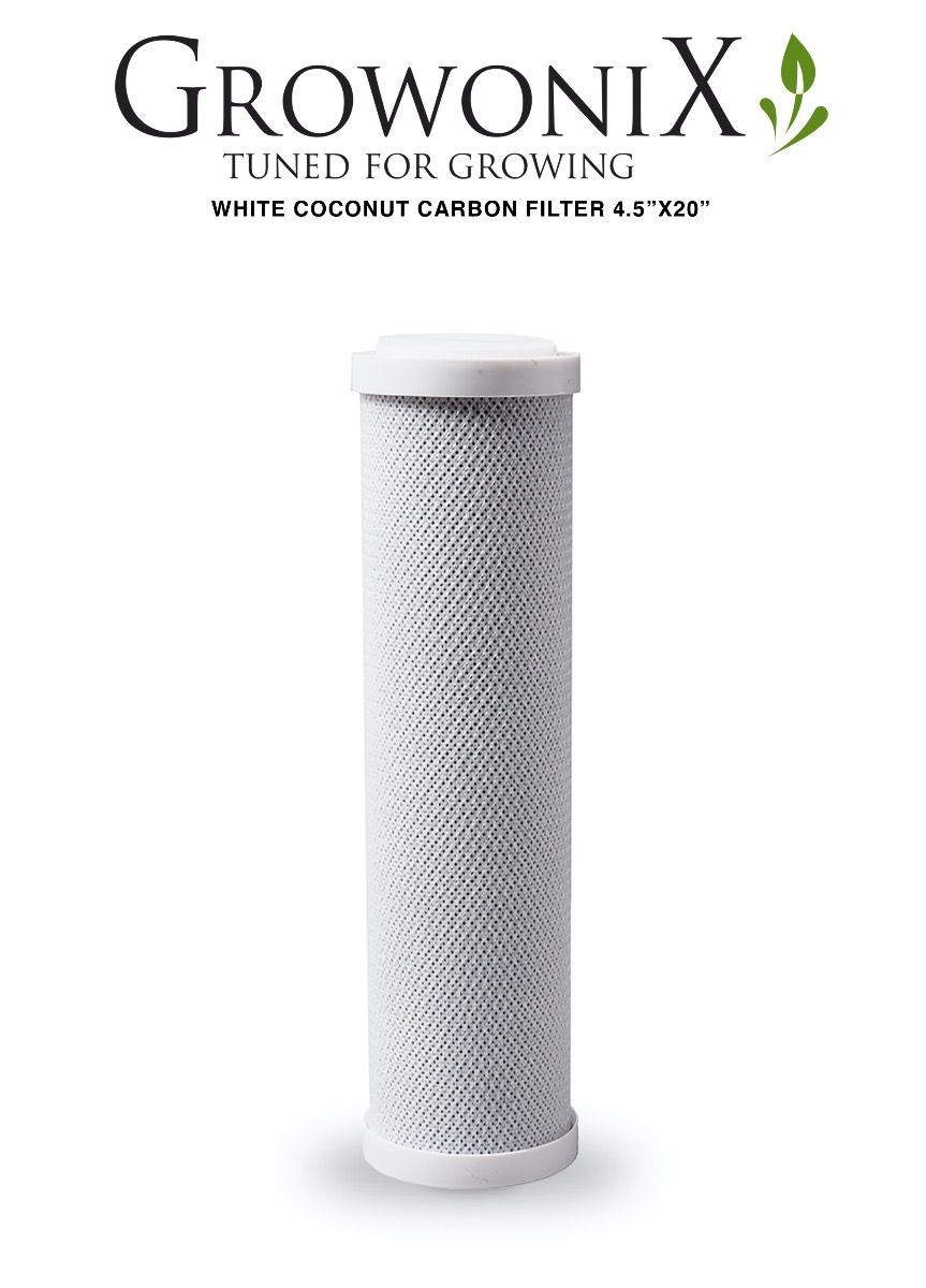 GrowoniX CF-4520-CC White Coconut Replacement Carbon Filter 4.5 in x 20 in - Water Filter - Replacement Filters / Membranes
