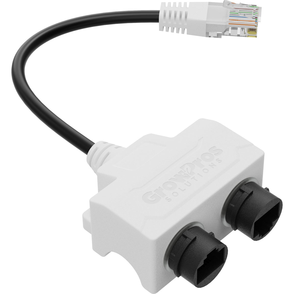 GrowPros Solutions WP-ADAPTOR-2N1-RJ45 waterproof 2-in-1 adaptor - adapter on white