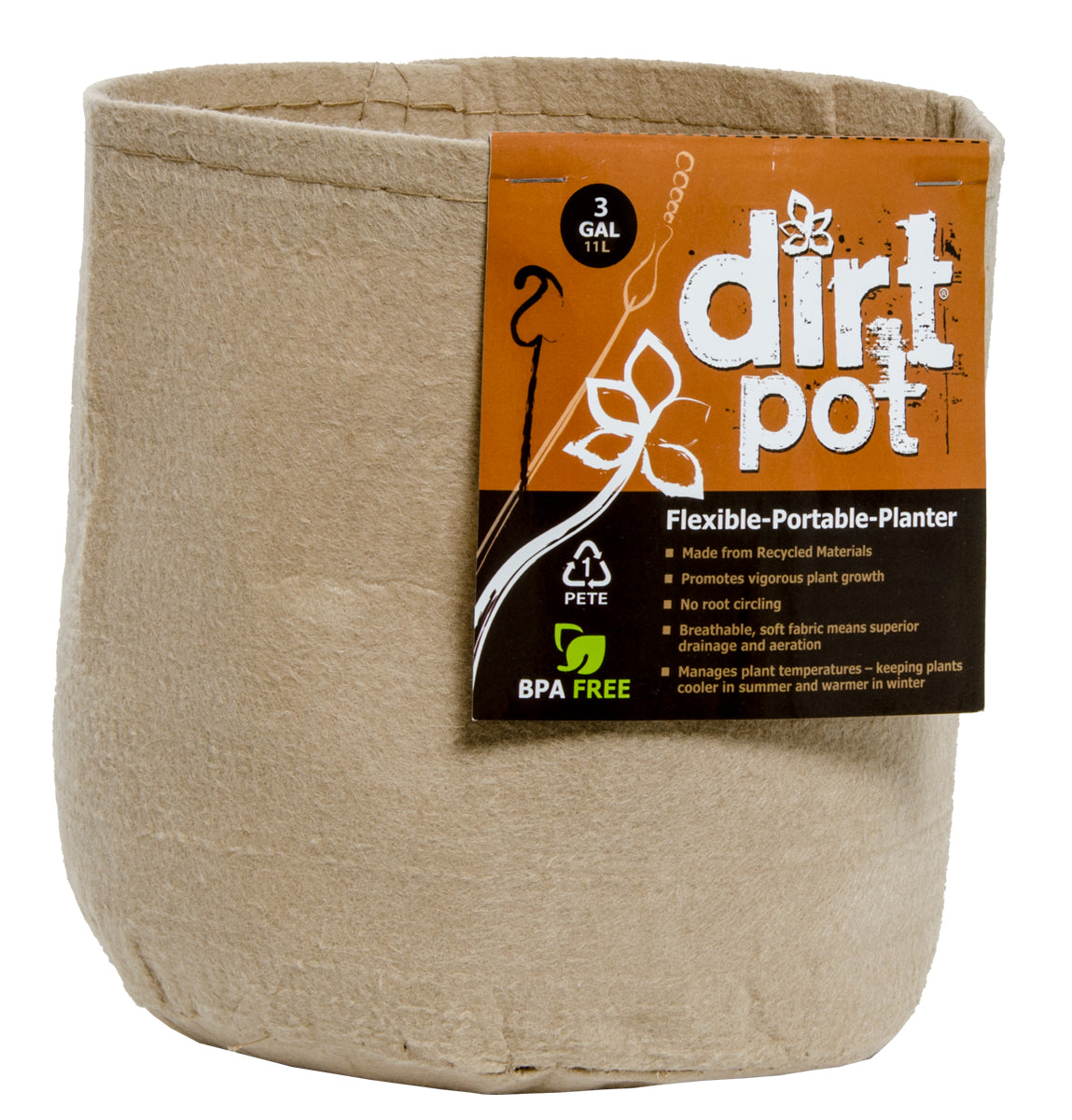 Dirt Pot - Flexible Portable Planter, Tan