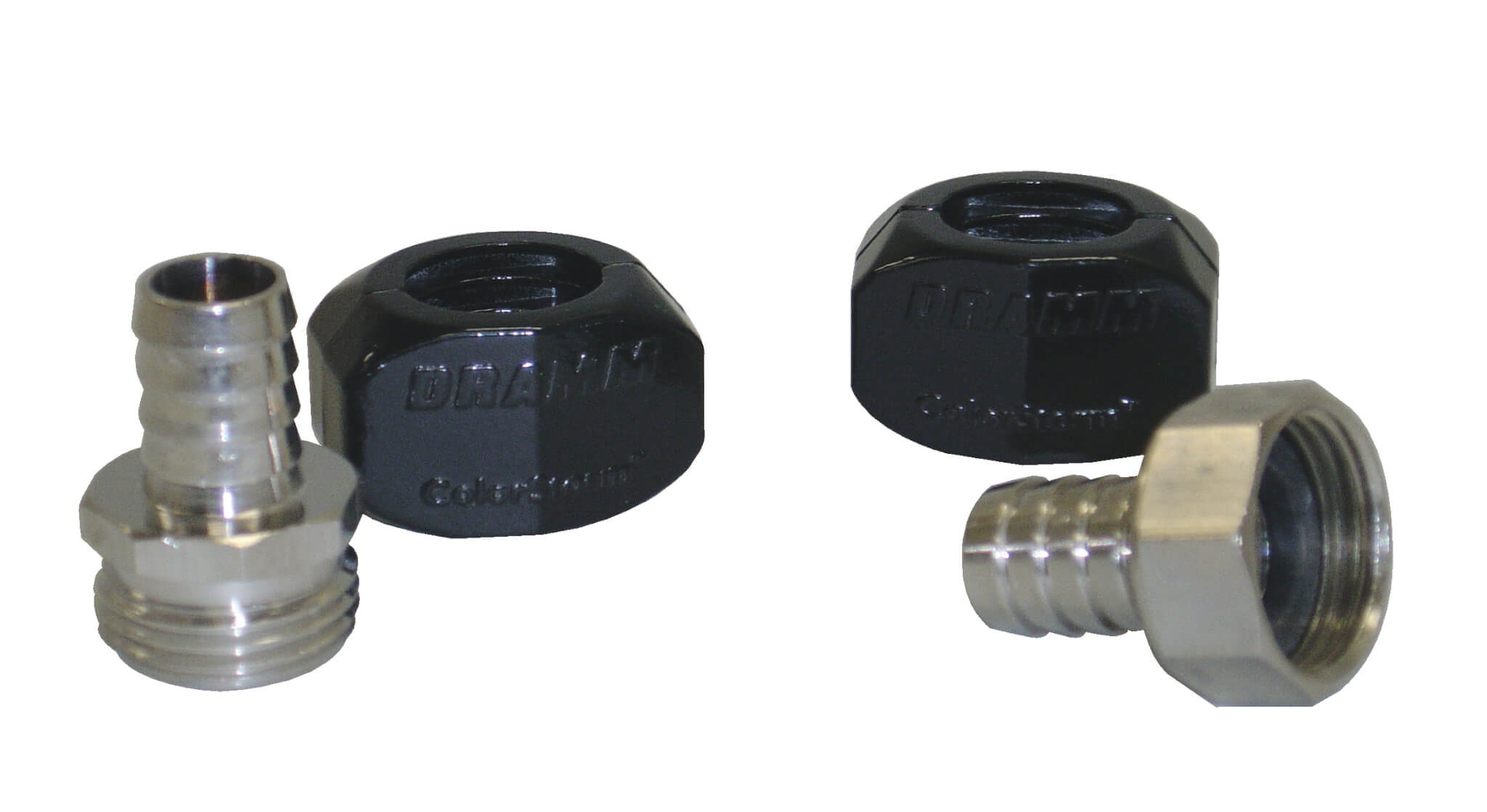 Dramm Hose End Mender Set - male and female hose ends with screw clamps