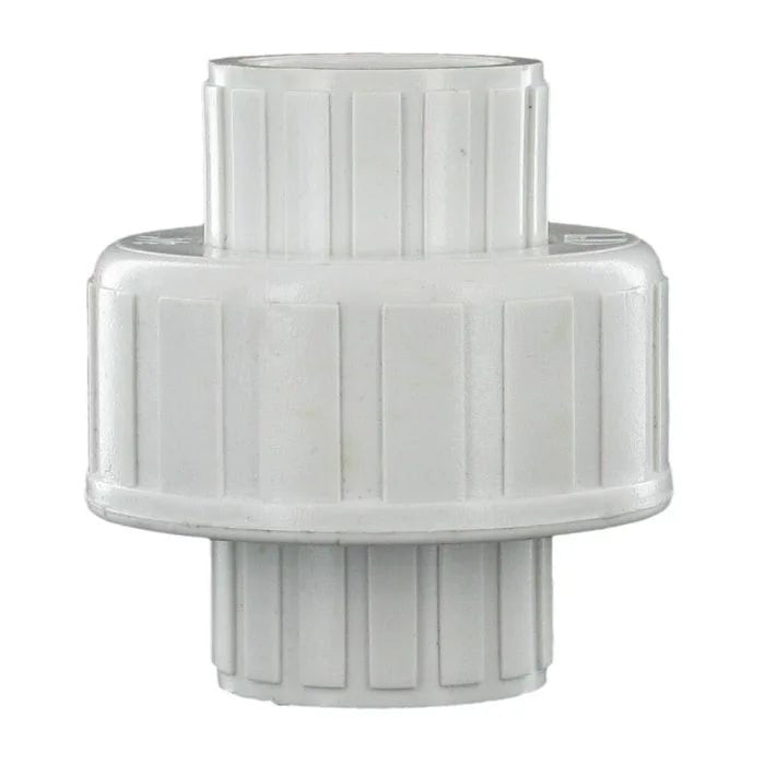 Red Flag Schedule 40 white PVC socket union - hero on white