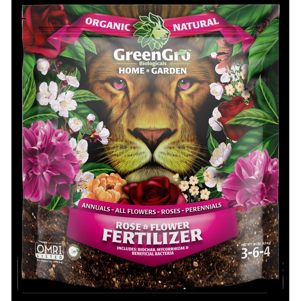 GreenGro Biologicals 10lb Home & Garden Rose & Flower Fertilizer