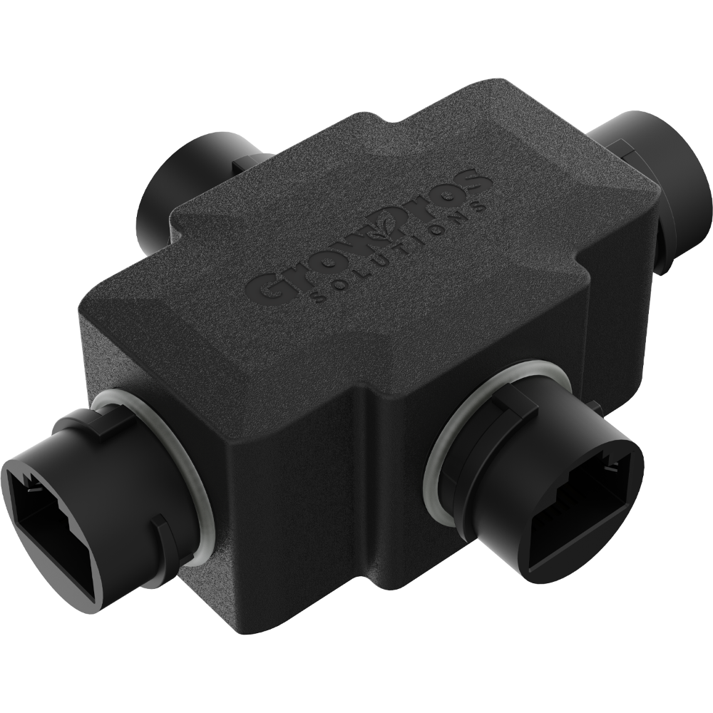 GrowPros Solutions RJ45 Data Splitter - 1 Female to 3 Female - Ethernet 8P8C 4-Way Black (WC#:A-165) - Cables / Drivers