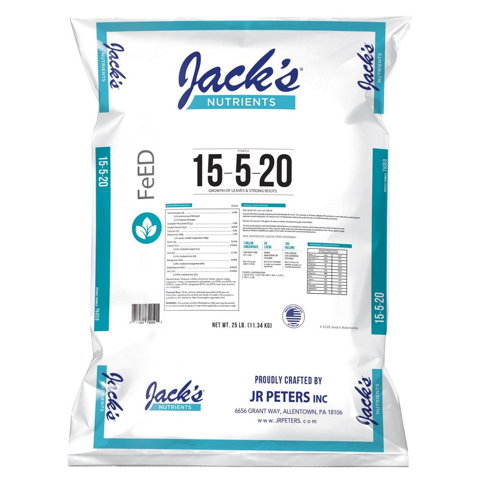Jack's Nutrients FeED 15-5-20 Tap Water