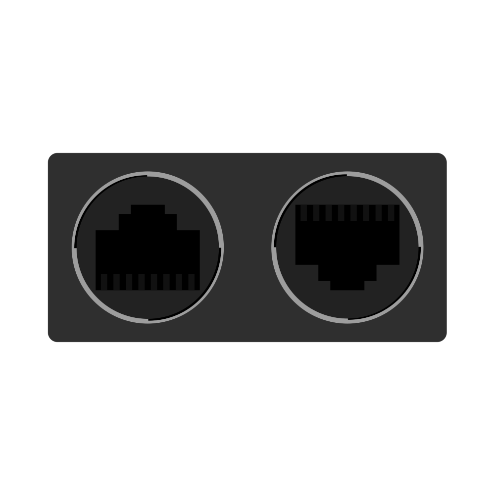 GrowPros Solutions - Black Data Adapter - RJ12 (6P6C) Male to Waterproof RJ45 (8P8C) Female