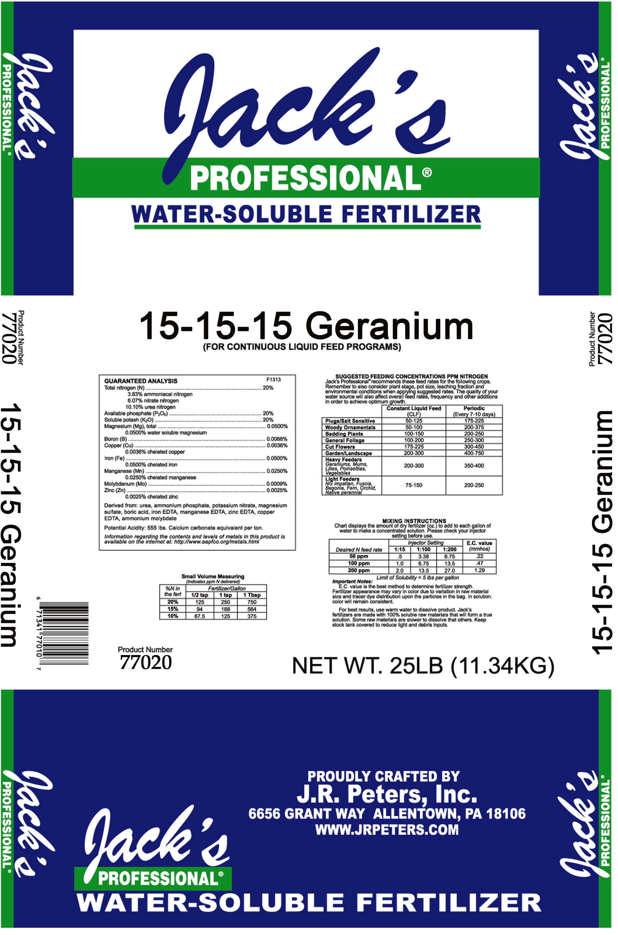 Jack's Professional 15-15-15 Geranium