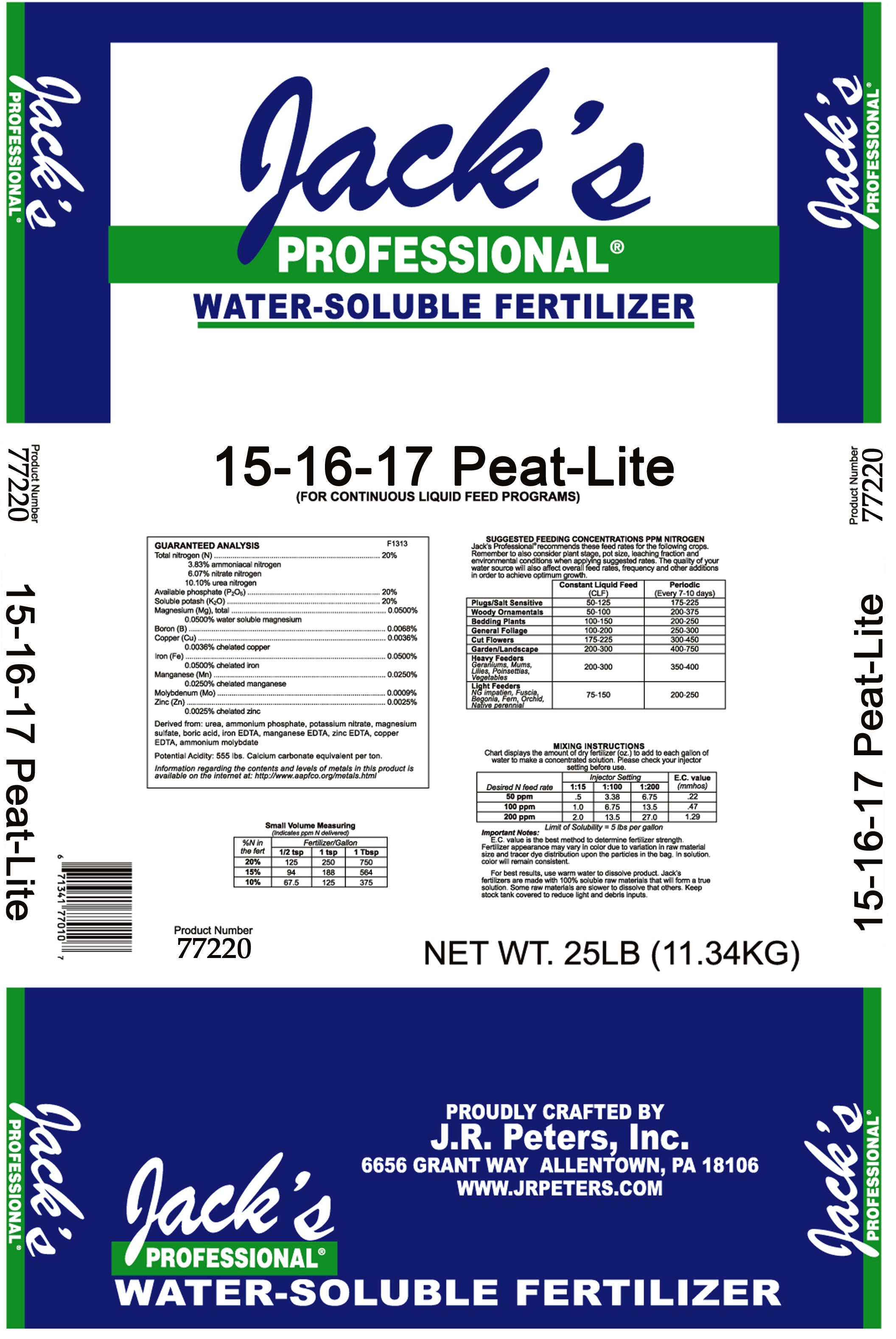 Jack's Professional 15-16-17 Peat-Lite