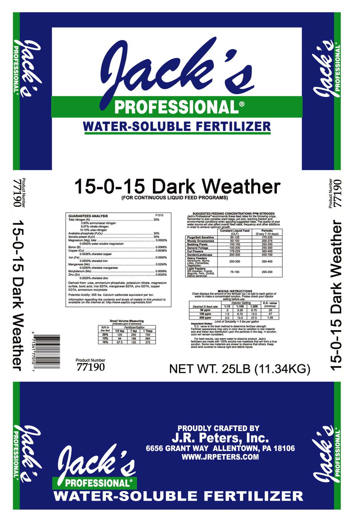 Jack's Professional 15-0-15 Dark Weather