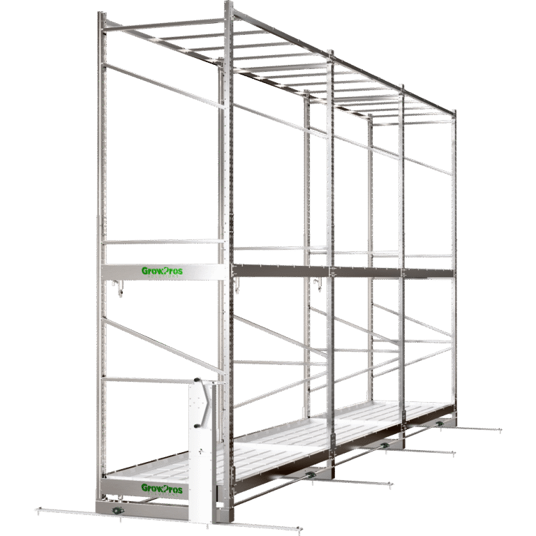 GrowPros Double-Tier Rolling Rack Stainless Steel (CUSTOM PRICED AFTER ORDER)