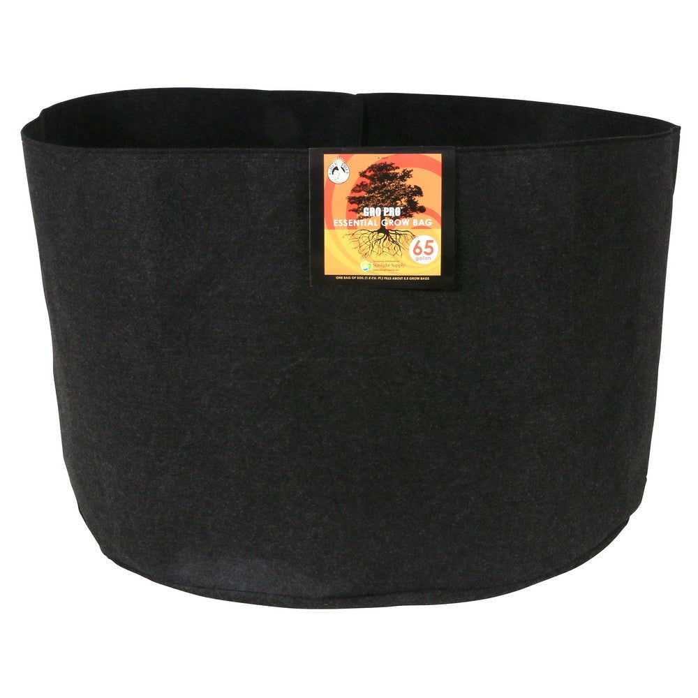 Gro Pro 65gal Essential Grow Bag Round Fabric Pot Black (20/CS)