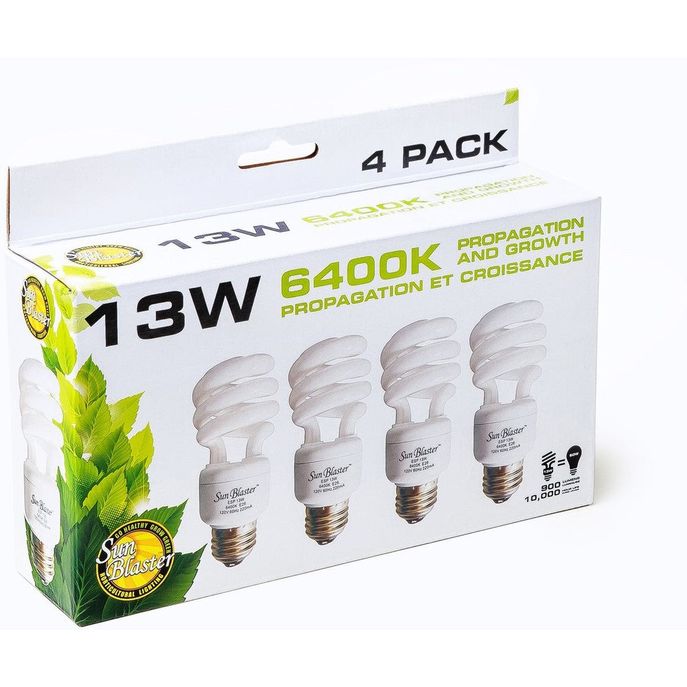 13W SunBlaster CFL 6400K (4 - pack) - Black Label Supply llc