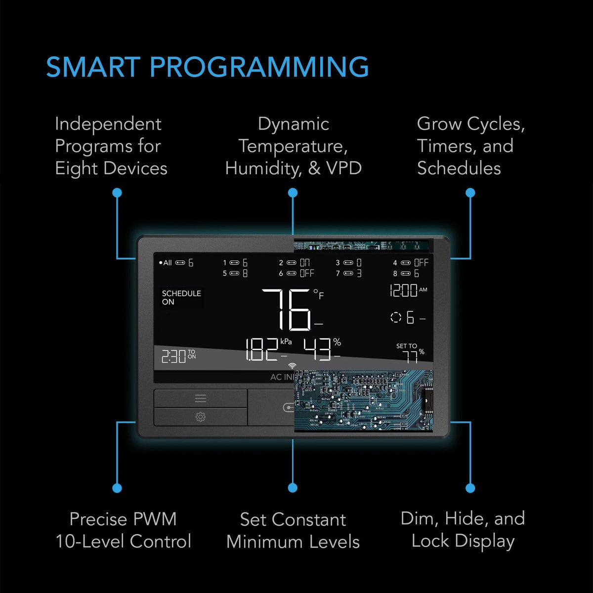 AC Infinity Controller 69 PRO+ Smart Climate Controller, UIS 8-Port - detail 3