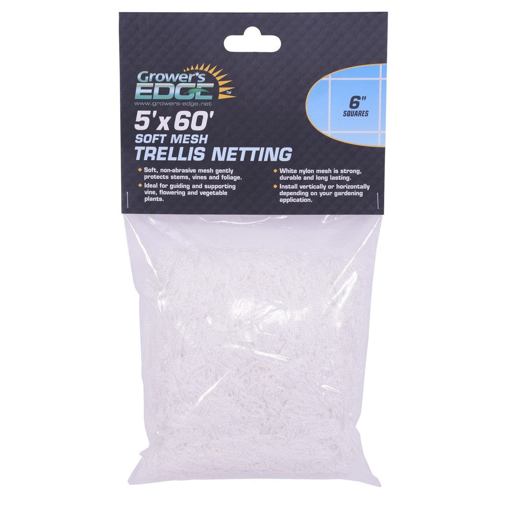 Grower's Edge 5ft x 60ft Soft Mesh Trellis Netting w/ 6in Squares (9/CS)