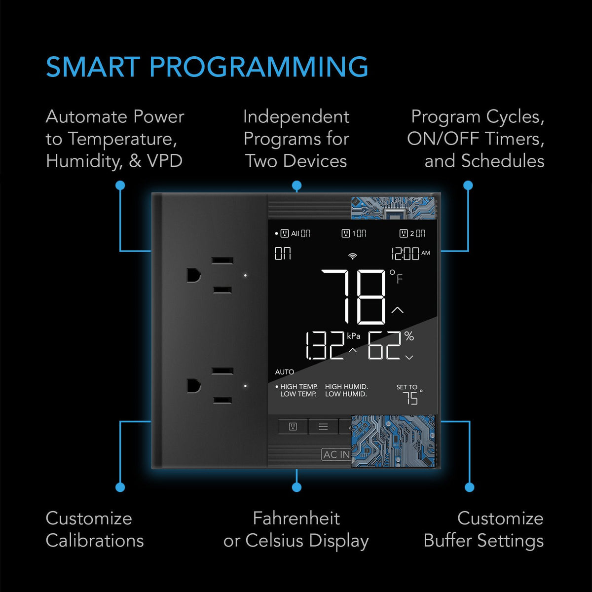 AC Infinity Controller 75 and 79 Climate Controller, 2-Outlet - detail 3