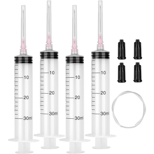 4 Pack 30ml Syringes with Needle 18G 1.5” - Sterile Luer Lock